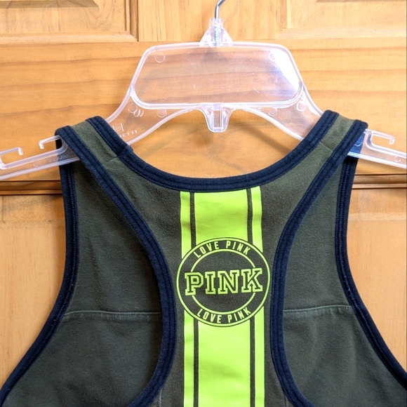 Victoria's Secret PINK Crop Haut Court High-Neck Sports Bra Green Size SP(AA-C) - Picture 6 of 9